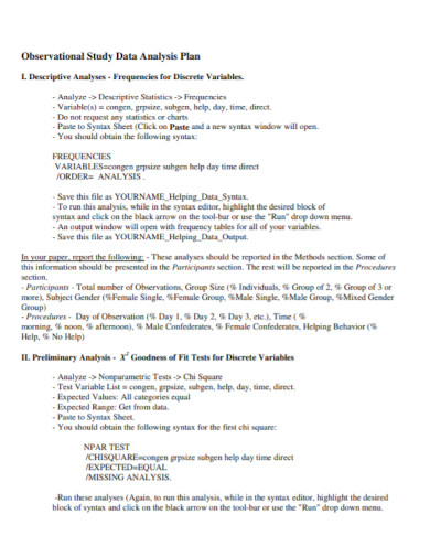 Data Analysis Plan - 10+ Examples, Format, Pdf | Examples