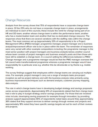 printable change management report 