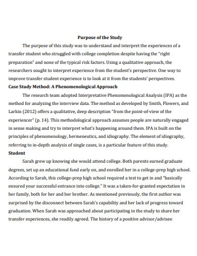 case study of undergraduate students