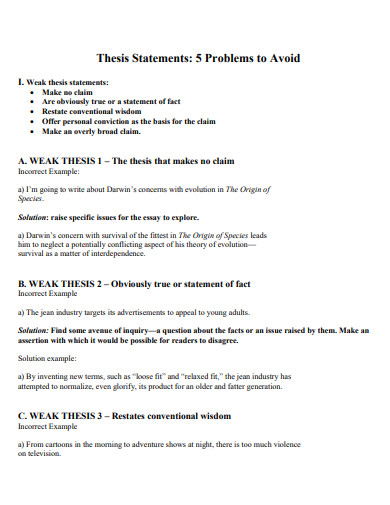 thesis problem statement examples