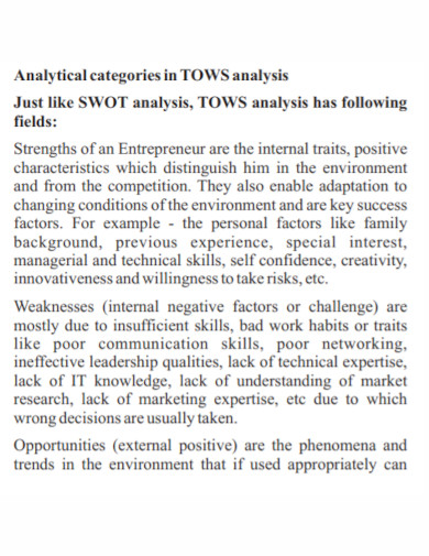 Small Business SWOT Analysis - 9+ Examples, Format, Pdf | Examples