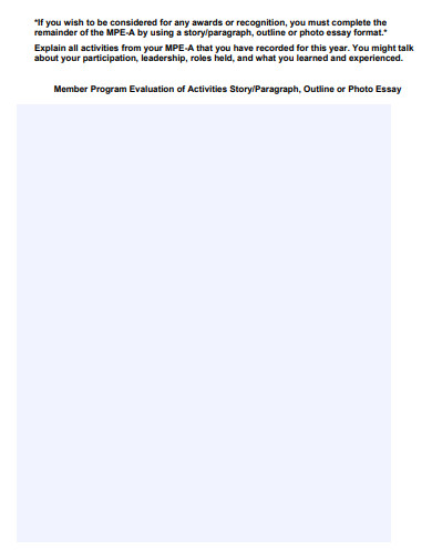program evaluation essay format
