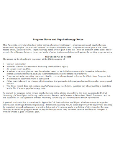 psychotherapy progress note