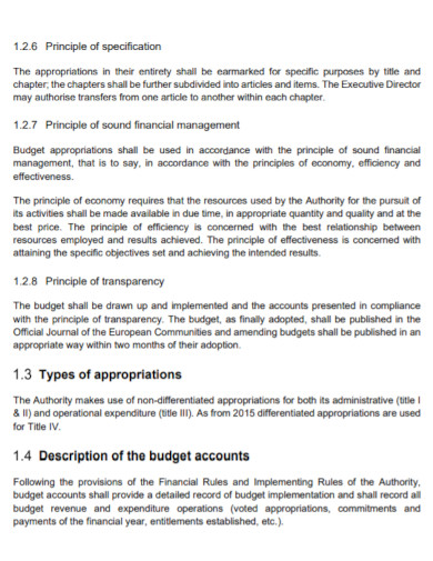 report on budgetary financial management