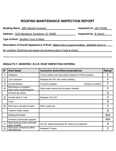 10+ Roof Inspection Report Examples [ Flat, Metal, Residential ] | Examples