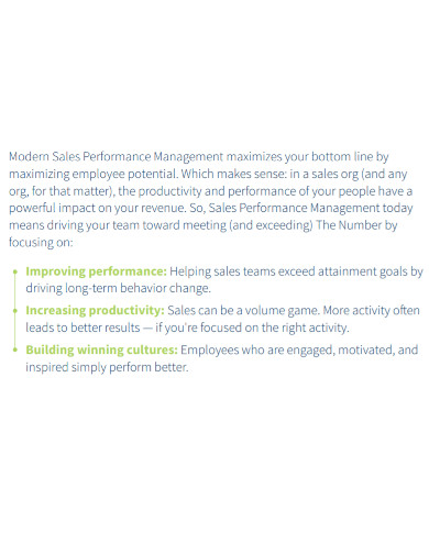 sales performance survey report