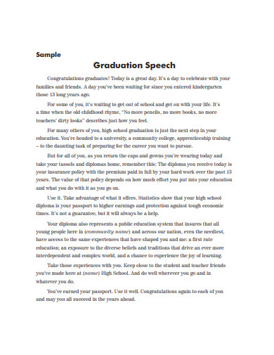 graduation message essay