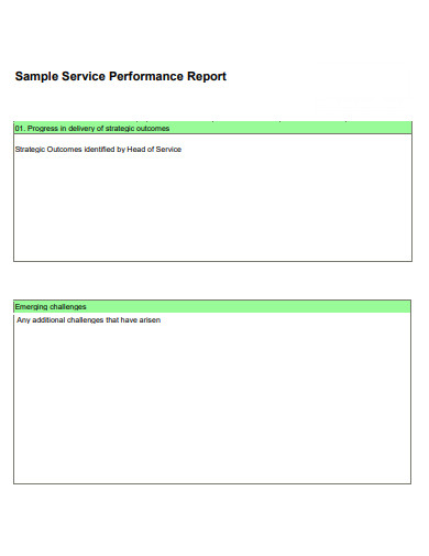 sample service performance report