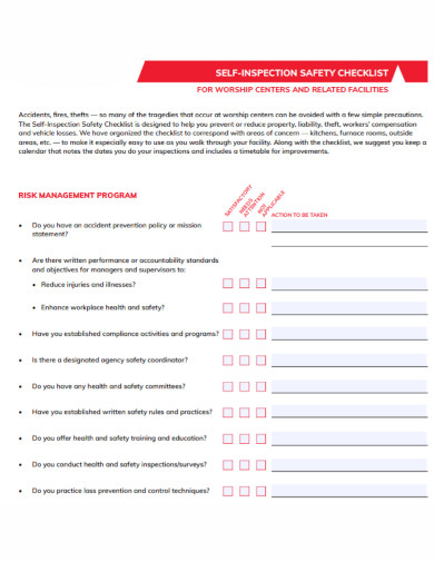 self inspection safety checklist1