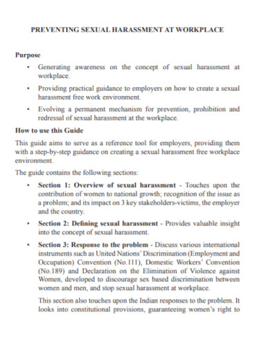 Sexual Harassment Policy at Workplace