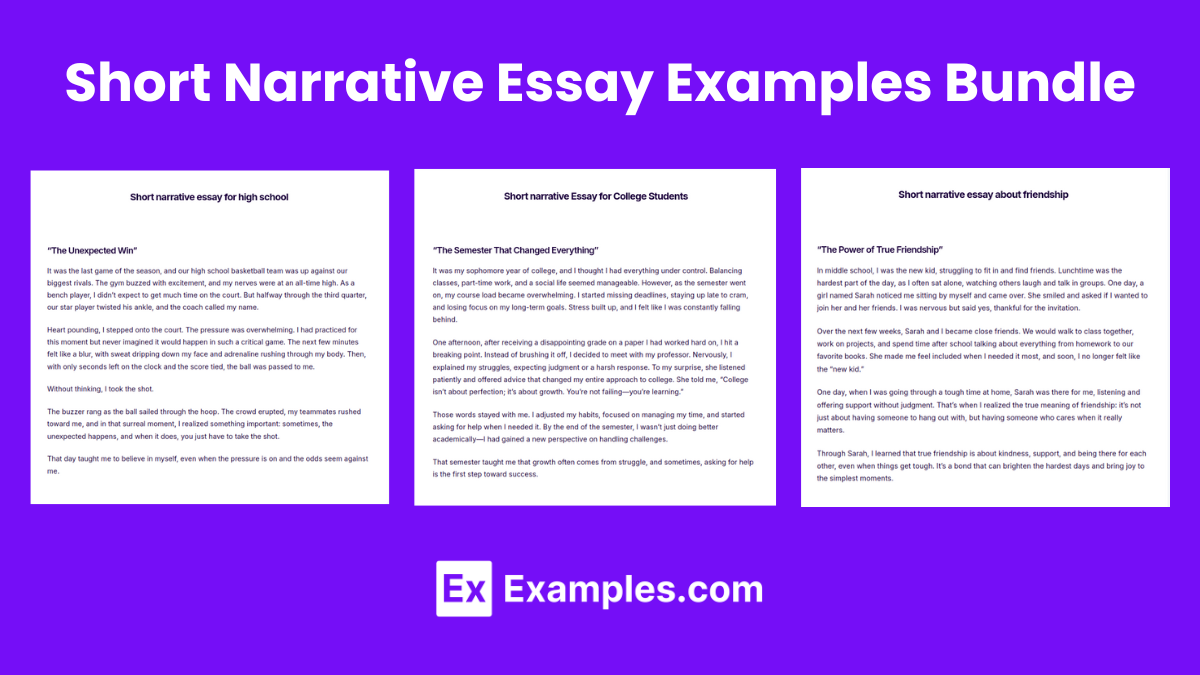 Short Narrative Essay Examples Bundle