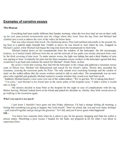 narrative essay examples about yourself