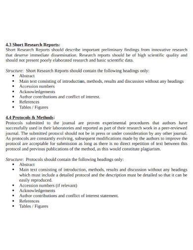 short research report template