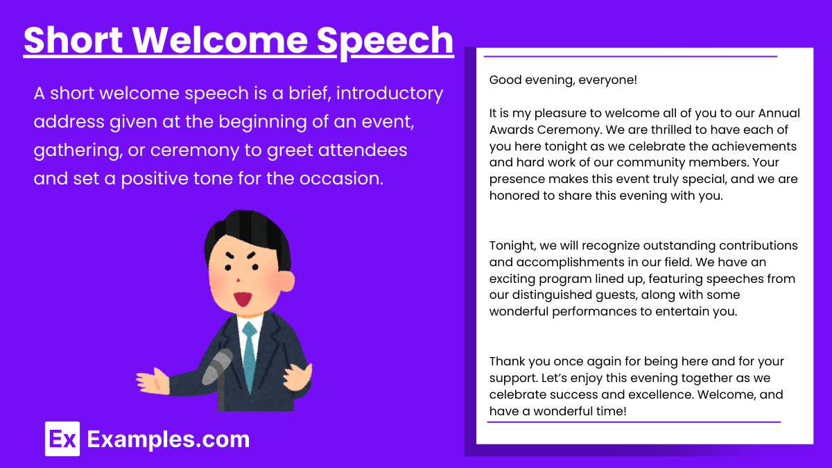 Short Welcome Speech