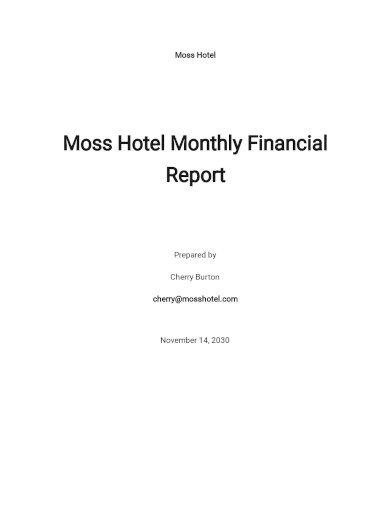 simple monthly financial report template