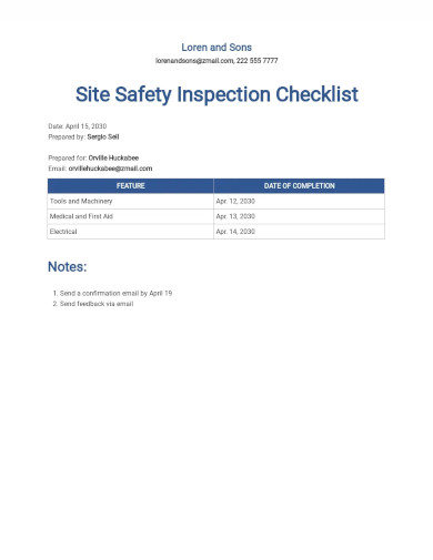 site safety inspection checklist template1