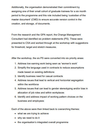 standard change management report