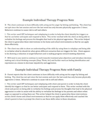 Therapy Progress Note - 10+ Examples, Format, Pdf | Examples
