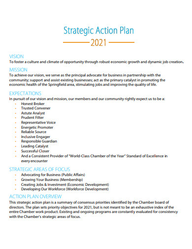 strategic business action plan example