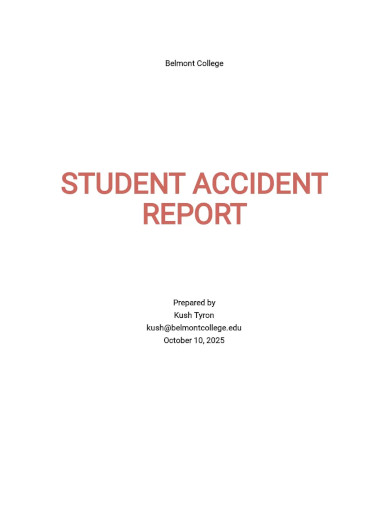 student accident report template
