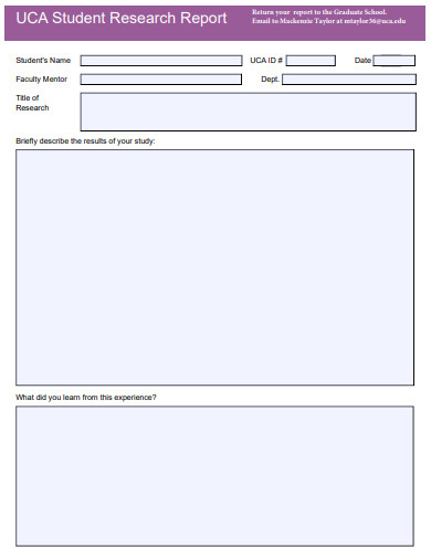 student research report template