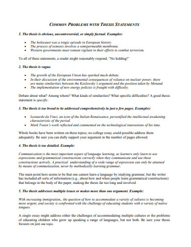thesis problem statement template