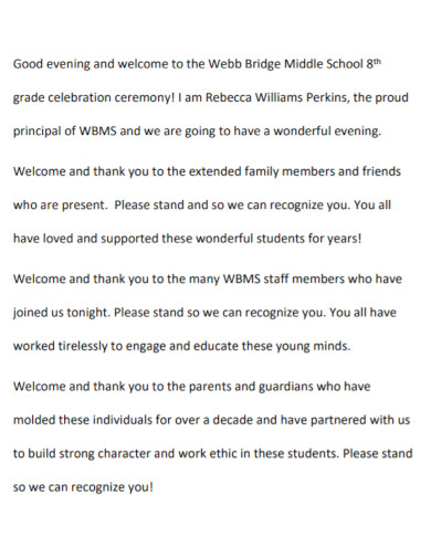 Welcome Speech for School Template