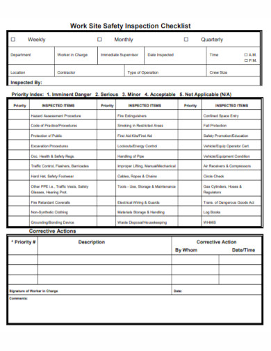 Site Safety Inspection Checklist - 10+ Examples, Format, Pdf | Examples