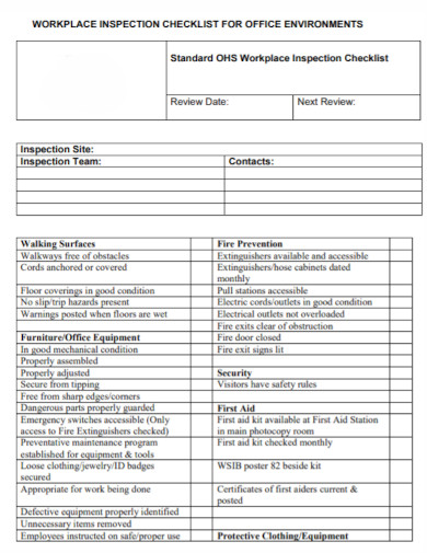 Workplace Safety Checklist - 10+ Examples, Format, Pdf | Examples