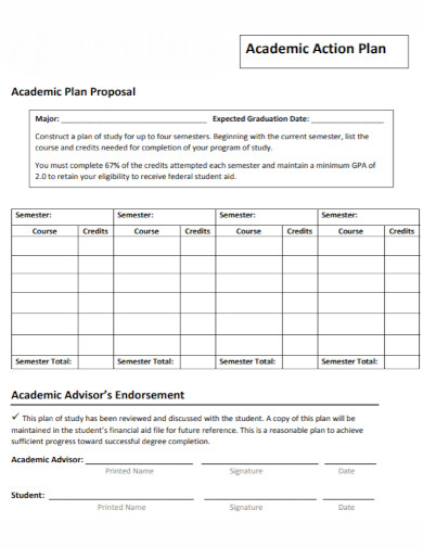 academic action plan proposal