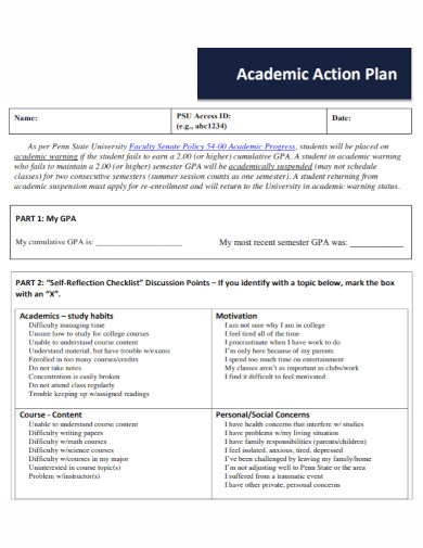 academic facility action plan