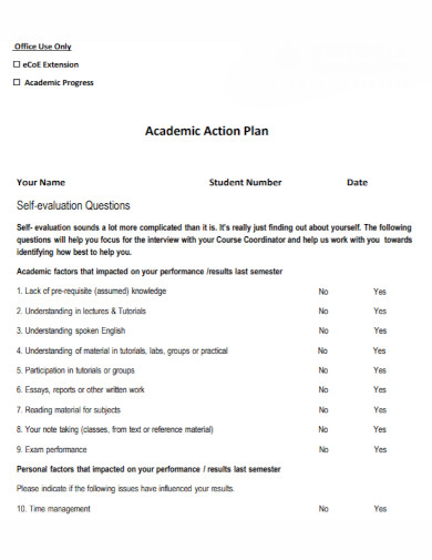 academic office action plan