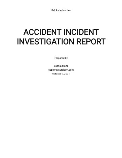 Accident Incident Investigation Report Template