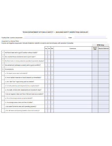 annual building safety inspection checklist