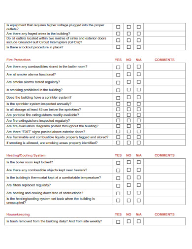 annual property building inspection checklist