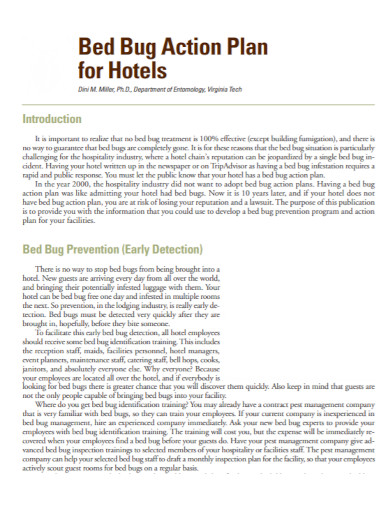 bed bug action plan for hotels