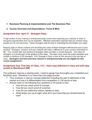 business planning and implementation