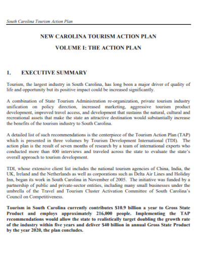 carolina tourism action plan