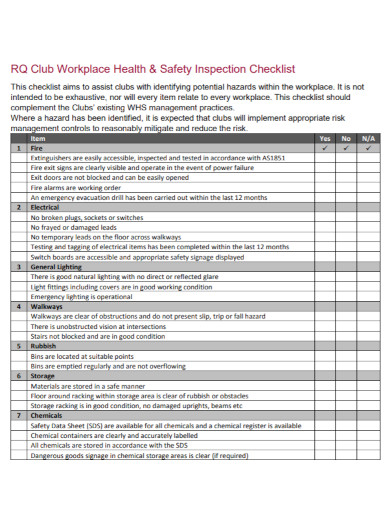 10 Workplace Safety Inspection Checklist Examples To Download 10 Workplace Safety Inspection Checklist Examples To Download