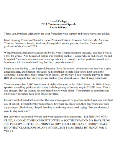 Commencement Speech For College 8 Examples Format PDF Tips   College Commencement Speech Template 