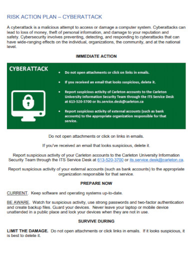 cyberattack risk action plan