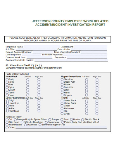 employee work investigation report