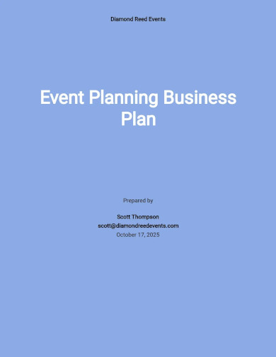 event planning business plan template
