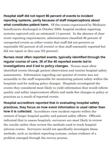 general hospital incident report
