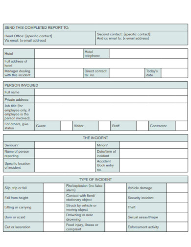 Hotel Incident Report - 3+ Examples, Format, Pdf | Examples