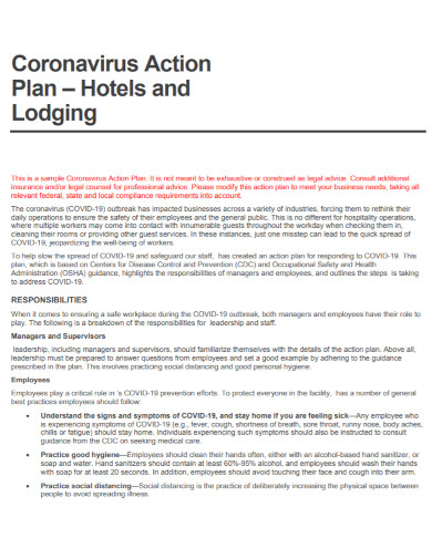 hotels and lodging action plan