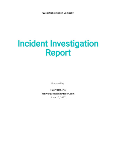 incident investigative report template