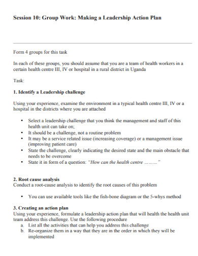 leadership action plan format
