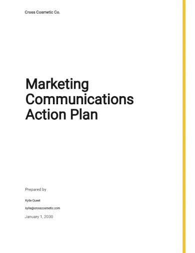 marketing communications action plan template
