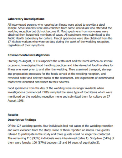 Outbreak Investigation Report Template